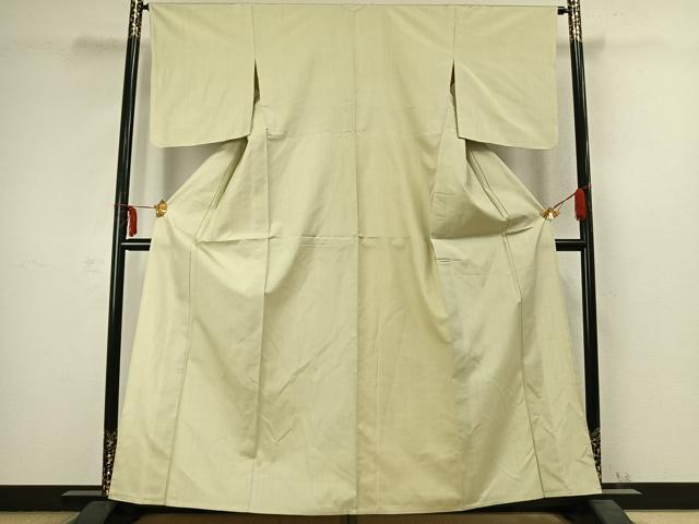 平和屋着物▽上質な紬 単衣 格子 正絹 逸品 AABC3952fy