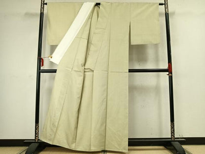 平和屋着物▽上質な紬 単衣 格子 正絹 逸品 AABC3952fy