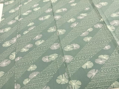 平和屋着物▽上質な小紋 単衣 舞花文 正絹 逸品 AABC3954fy