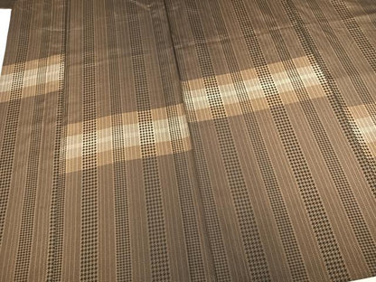 平和屋着物▽訪問着 本場大島紬 単衣 幾何学文様 正絹 逸品 AABC3955fy