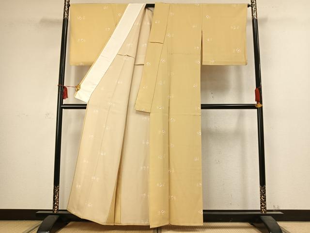 平和屋着物▽上質な小紋 単衣 林檎 正絹 逸品 AABC3957fy
