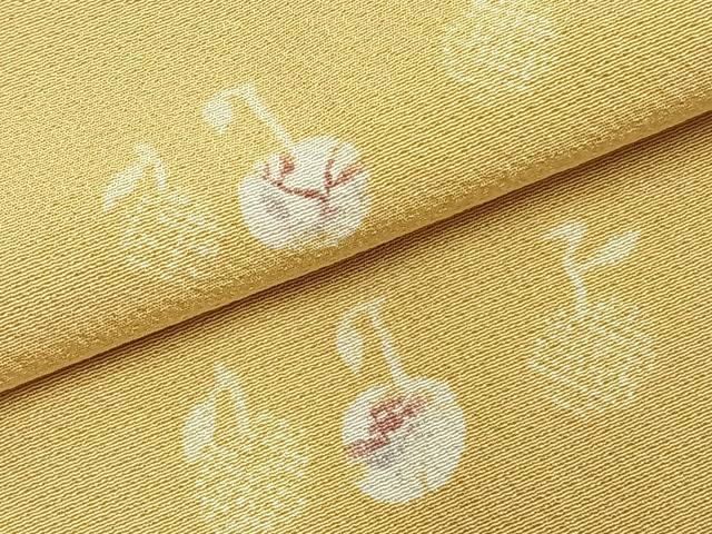 平和屋着物▽上質な小紋 単衣 林檎 正絹 逸品 AABC3957fy