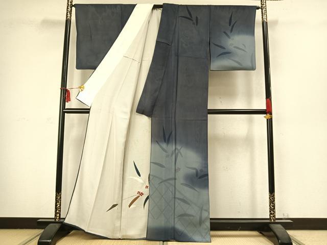 平和屋着物▽訪問着　無双　紗袷　紗×絽　草花文　正絹　逸品　AABC3959fy