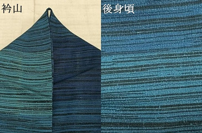 平和屋着物▽上質な小紋 単衣 横段文 正絹 逸品 AABC3963fy
