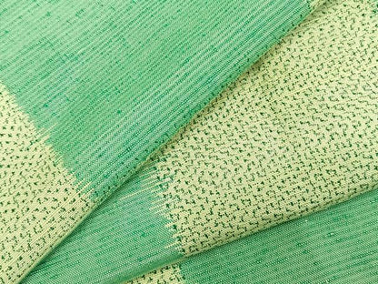 平和屋着物▽上質な紬　単衣　市松文様　正絹　逸品　AABC3969fy