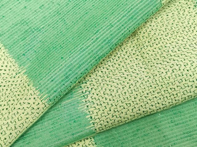 平和屋着物▽上質な紬　単衣　市松文様　正絹　逸品　AABC3969fy