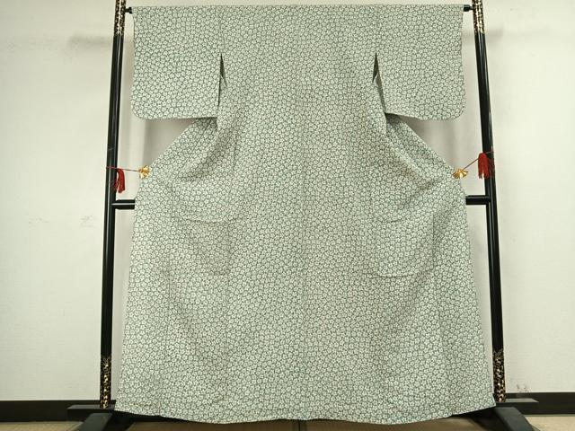 平和屋着物▽上質な小紋 単衣 花尽くし 正絹 逸品 AABC3970fy