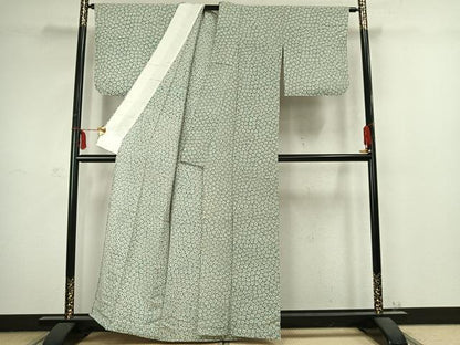 平和屋着物▽上質な小紋 単衣 花尽くし 正絹 逸品 AABC3970fy