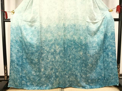 平和屋着物▽訪問着　単衣　墨流し文様　正絹　逸品　AABC3972fy