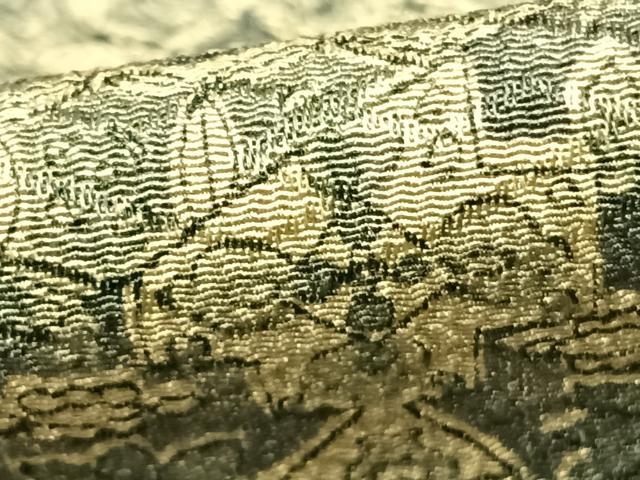 平和屋着物▽上質な小紋 単衣 切嵌花文 正絹 逸品 AABC3974fy
