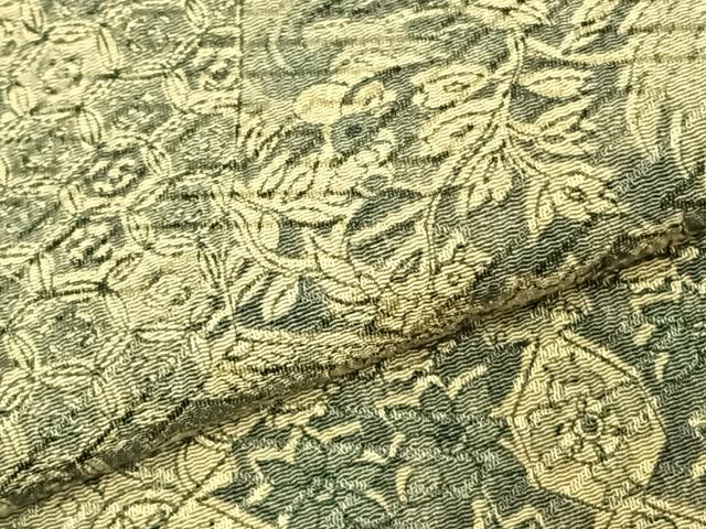 平和屋着物▽上質な小紋 単衣 切嵌花文 正絹 逸品 AABC3974fy