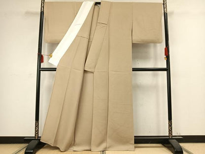平和屋着物▽上質な色無地 単衣 浅黄色 正絹 逸品 AABC3977fy