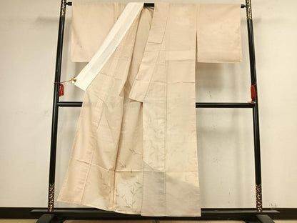 平和屋着物▽訪問着　無双　紗袷　紗×紗　草花文　銀彩　正絹　逸品　AABC3979fy