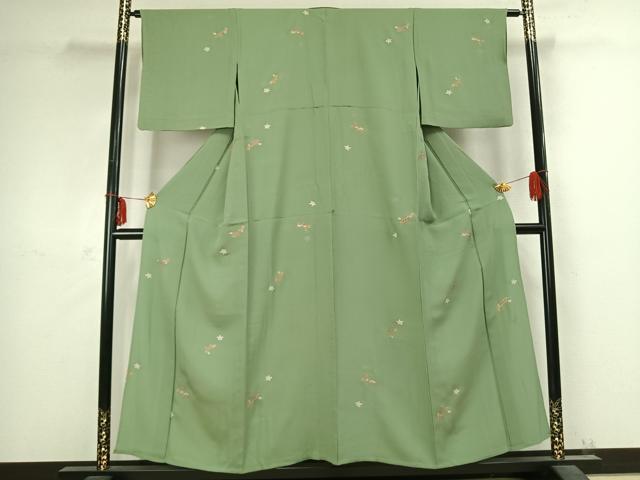 平和屋着物▽上質な小紋 単衣 束ね熨斗文 金彩 ますいわ屋扱い 正絹 逸品 AABC3980fy