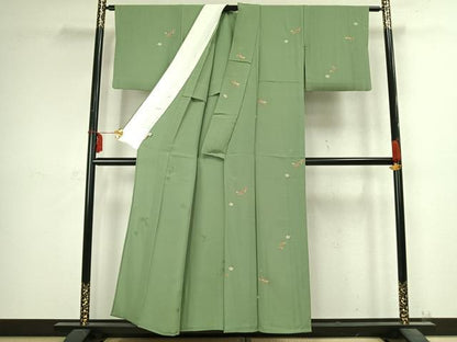 平和屋着物▽上質な小紋 単衣 束ね熨斗文 金彩 ますいわ屋扱い 正絹 逸品 AABC3980fy