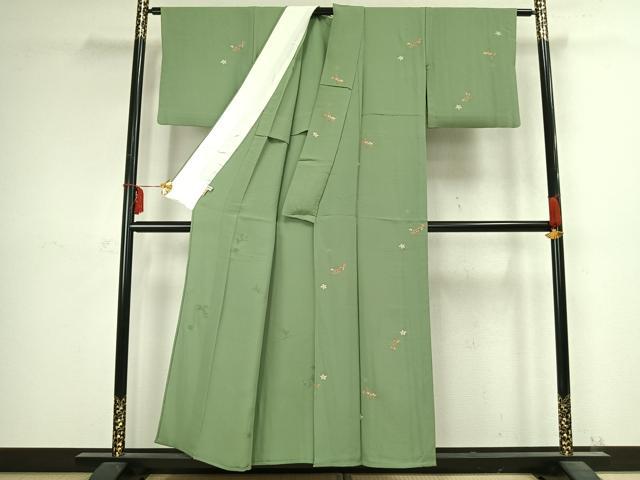 平和屋着物▽上質な小紋 単衣 束ね熨斗文 金彩 ますいわ屋扱い 正絹 逸品 AABC3980fy