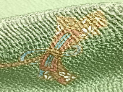 平和屋着物▽上質な小紋 単衣 束ね熨斗文 金彩 ますいわ屋扱い 正絹 逸品 AABC3980fy