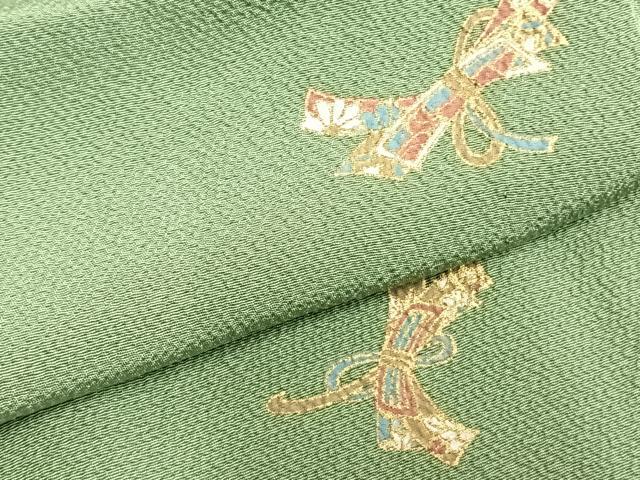 平和屋着物▽上質な小紋 単衣 束ね熨斗文 金彩 ますいわ屋扱い 正絹 逸品 AABC3980fy