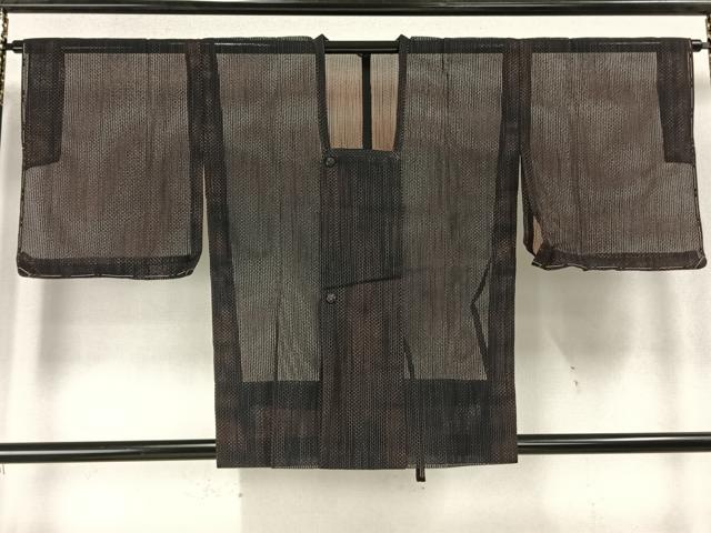 平和屋着物▽道行コート スリーシーズン 春夏秋 塵除け 幾何学文様 正絹 逸品 未使用 AABC3983fy