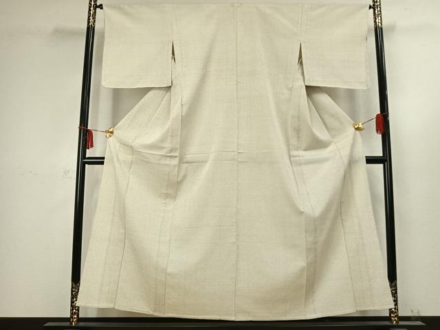 平和屋着物▽白鷹お召 単衣 蚊絣 正絹 逸品 未使用 AABC3984fy