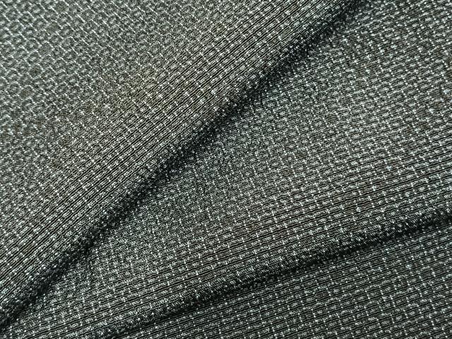 平和屋着物▽本塩沢　単衣　110亀甲　菱文　正絹　逸品　AABC3989fy