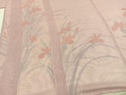 平和屋着物▽訪問着 無双 紗袷 紗×紗 手描き 草花文 正絹 逸品 AABC3990fy