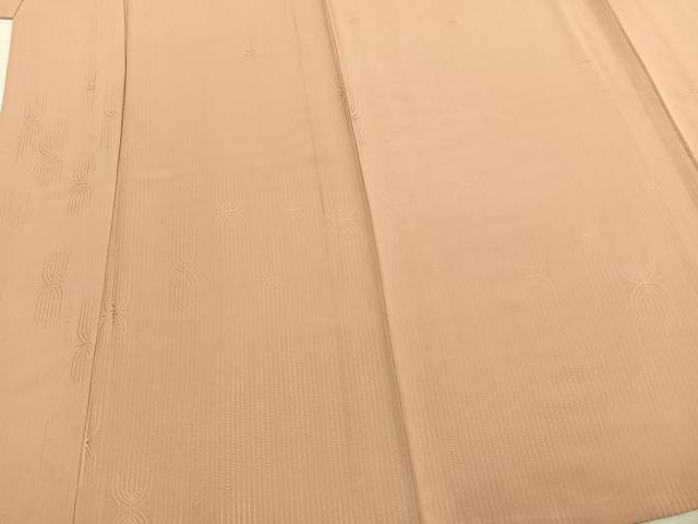 平和屋着物▽上質な色無地 単衣 立涌地紋 伽羅色 正絹 逸品 AABC3993fy