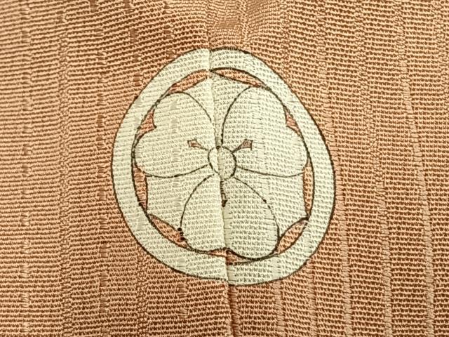 平和屋着物▽上質な色無地 単衣 立涌地紋 伽羅色 正絹 逸品 AABC3993fy