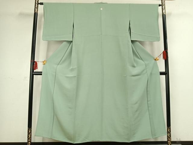 平和屋着物▽上質な色無地 単衣 錆青磁色 正絹 逸品 未使用 AABC3994fy