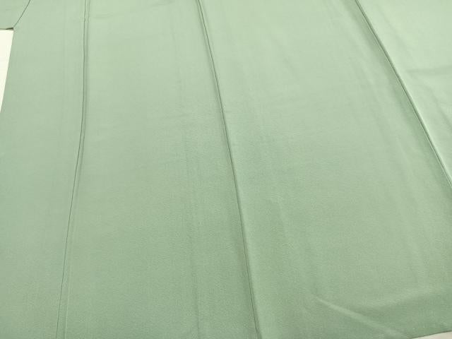 平和屋着物▽上質な色無地 単衣 錆青磁色 正絹 逸品 未使用 AABC3994fy