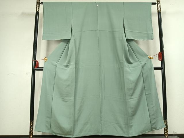 平和屋着物▽上質な色無地　単衣　薄青色　正絹　逸品　AABC4000fy