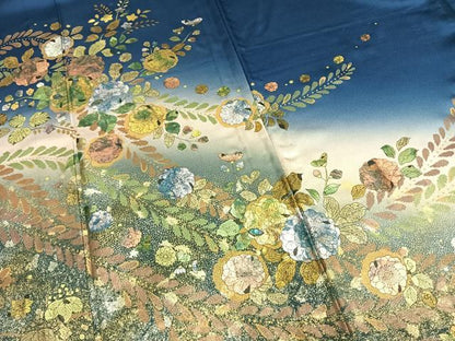 平和屋着物▽訪問着　単衣　辻が花　暈し染め　正絹　逸品　AABC4003fy