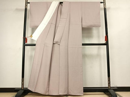 平和屋着物▽上質な色無地 単衣 鴇鼠色 正絹 逸品 未使用 AABC4005fy