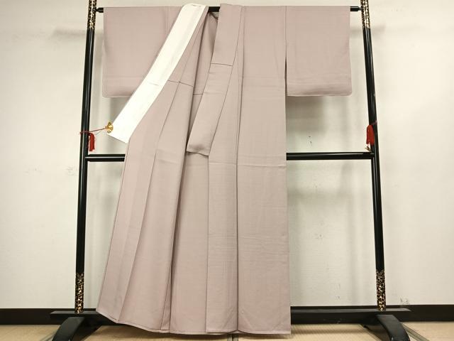 平和屋着物▽上質な色無地 単衣 鴇鼠色 正絹 逸品 未使用 AABC4005fy