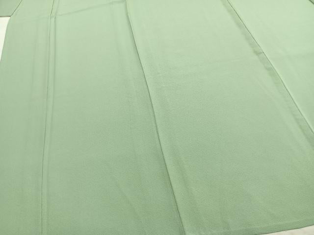 平和屋着物▽上質な色無地　単衣　薄萌葱色　正絹　逸品　未使用　AABC4007fy