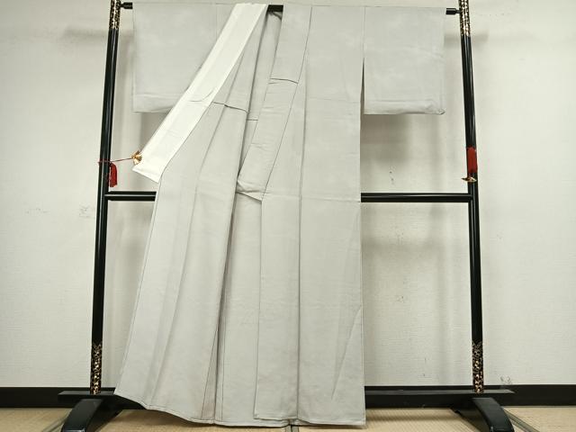 平和屋着物▽上質な色無地 単衣 白花色 正絹 逸品 AABC4008fy