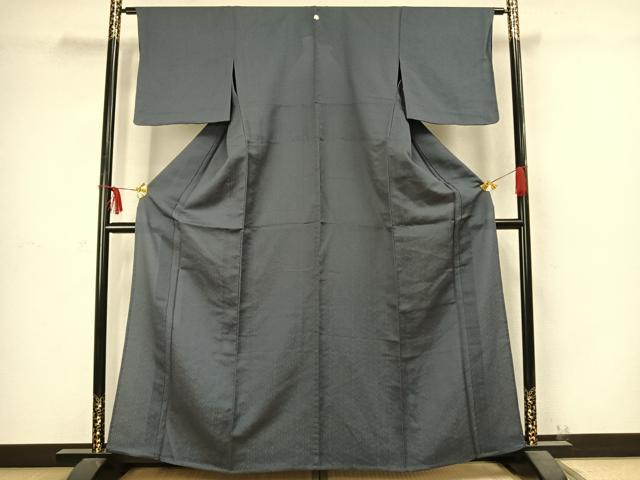 平和屋着物▽上質な色無地 単衣 鉄御納戸色 正絹 逸品 未使用 AABC4009fy