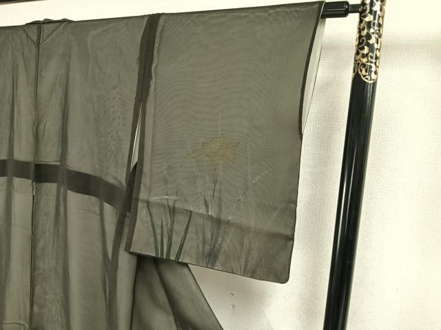 平和屋着物▽訪問着 無双 紗袷 紗×絽 草花文 金銀彩 正絹 逸品 AABC4015fy