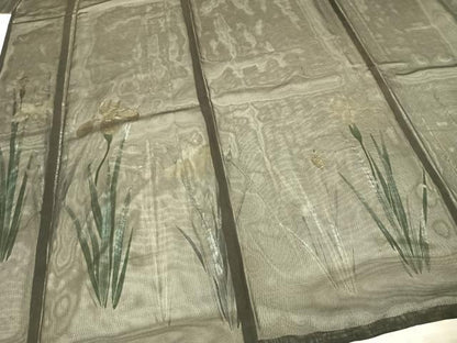 平和屋着物▽訪問着 無双 紗袷 紗×絽 草花文 金銀彩 正絹 逸品 AABC4015fy