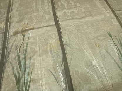 平和屋着物▽訪問着 無双 紗袷 紗×絽 草花文 金銀彩 正絹 逸品 AABC4015fy