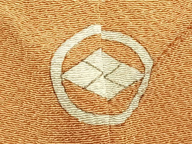 平和屋着物▽上質な色無地　単衣　小麦色　正絹　逸品　AABC4016fy