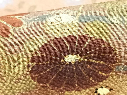 平和屋着物▽訪問着 単衣 手描き 草花文 暈し染め 金銀彩 正絹 逸品 AABC4019fy
