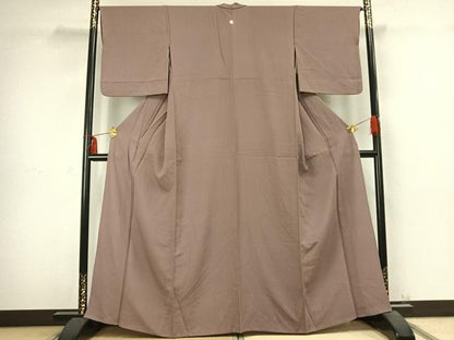 平和屋着物▽上質な色無地 単衣 鳩羽鼠色 正絹 逸品 AABC4022fy