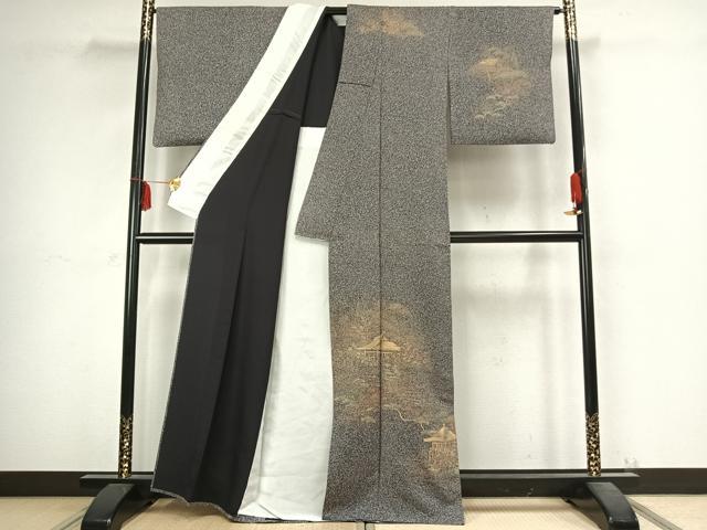 平和屋着物▽訪問着 単衣 風景文 正絹 逸品 AABC4024fy