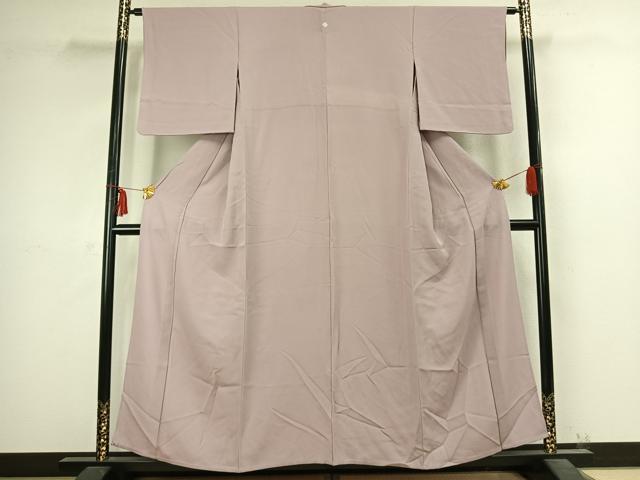 平和屋着物▽上質な色無地 単衣 鴇鼠色 正絹 逸品 AABC4025fy