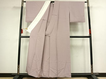 平和屋着物▽上質な色無地 単衣 鴇鼠色 正絹 逸品 AABC4025fy