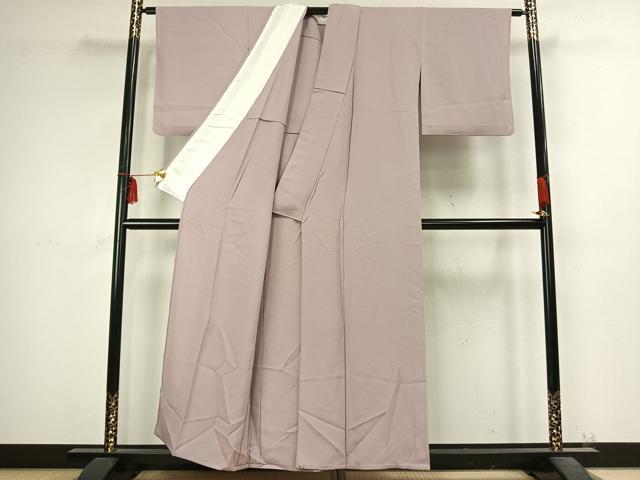 平和屋着物▽上質な色無地 単衣 鴇鼠色 正絹 逸品 AABC4025fy