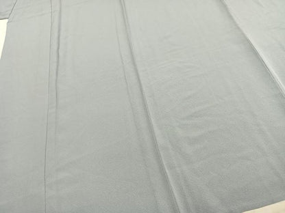 平和屋着物▽上質な色無地 単衣 灰青色 正絹 逸品 AABC4030fy
