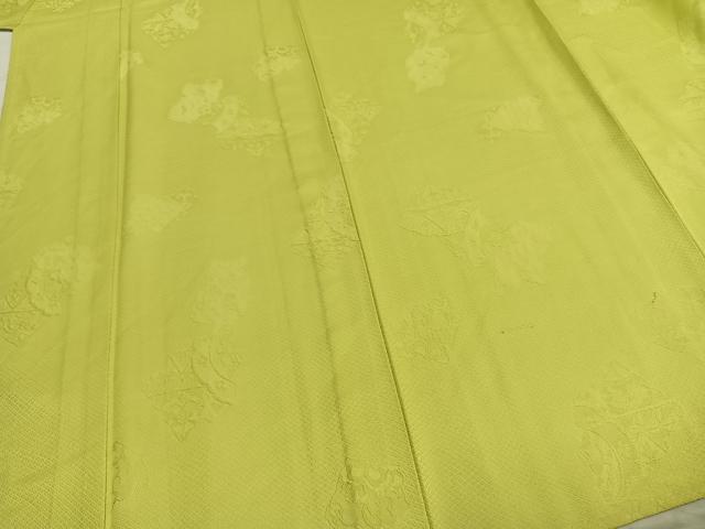 平和屋着物▽上質な色無地 単衣 若苗色 正絹 逸品 AABC4032fy