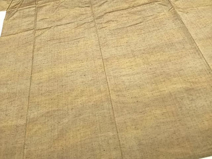 平和屋着物▽上質な紬 単衣 縞 正絹 逸品 未使用 AABC4033fy